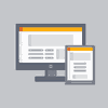 Moderne Darstellung eines Desktop-Computers und Tablets mit leeren Webseiten-Layouts – © Axel Hebenstreit